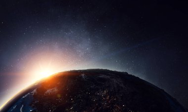 Benzersiz Bizim evrenimiz. Karışık teknik