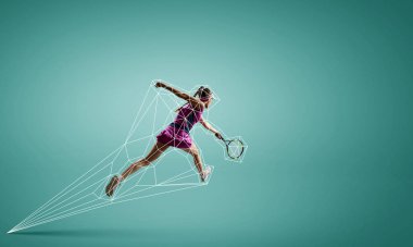 Büyük tenis oyuncusu. Karışık teknik