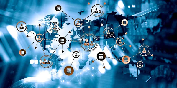 Concetto di rete globale. Mezzi misti — Foto Stock