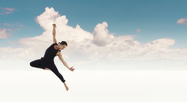 Zıplayan dansçı. Karışık ortam
