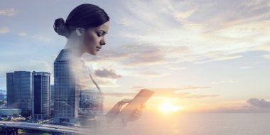 Modern iş yaşam. Karışık teknik