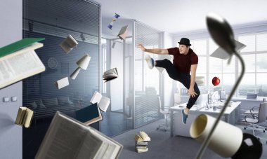 Onun dünya danstır. Karışık teknik