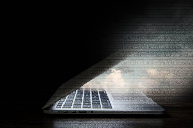 Açılan defter aygıtı. Karışık ortam