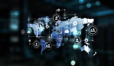 Küresel ağ kavramı. Karışık ortam