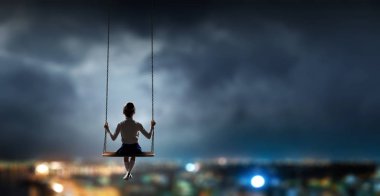 Mutlu dikkatsiz çocukluk. Karışık teknik