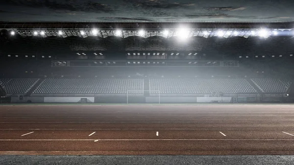 Sport stadium in lights . Mixed media
