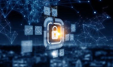 Web güvenlik simgesi. Karışık ortam