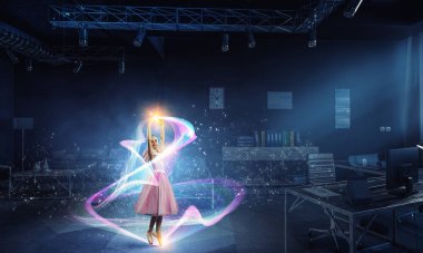 Balerin olmak için hayal. Karışık teknik