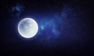 Dolunay arka planı. Karışık ortam