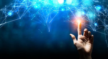 Connection technologies background . Mixed media