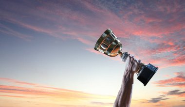 Büyük zaferini kutluyor. Karışık teknik