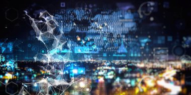 Bağlantı ve iletişim kavramı. 3D render