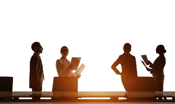 Reunión temprano en la mañana. Medios mixtos — Foto de Stock