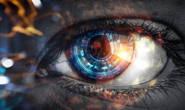 Soyut yüksek teknoloji göz konsepti