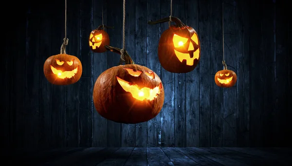 Halloween design s dýněmi. Smíšená média — Stock fotografie