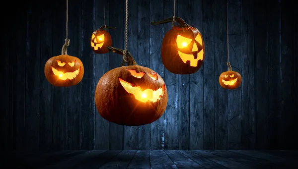 Diseño de Halloween con calabazas. Medios mixtos —  Fotos de Stock