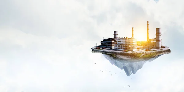 Промислова електростанція з димом — стокове фото