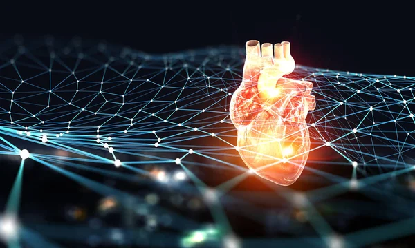 Innovatives Medizinkonzept. Herzsymbol — Stockfoto