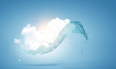 Su sıçrama görüntüsü. Karışık ortam