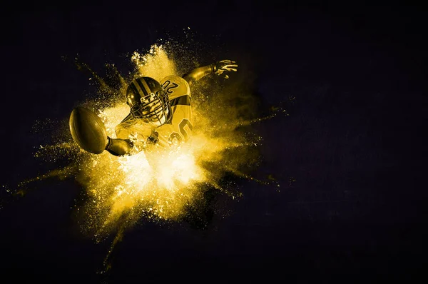 Boy playing soccer hitting the ball — Stock Photo, Image