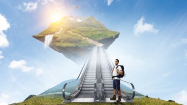 Genç gezgin dünya konseptini keşfediyor.