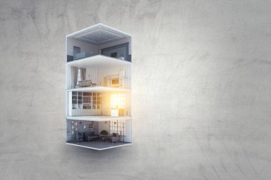 Emlak konsepti. Karışık ortam