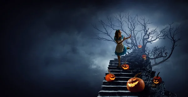 Spookachtig Halloween imago. Gemengde media — Stockfoto