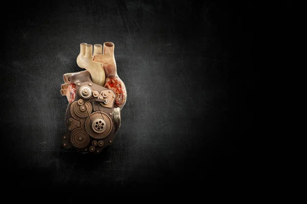 Image of human heart made of metal elements — Stock Photo, Image