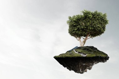Ağaç ve manzaranın resmi