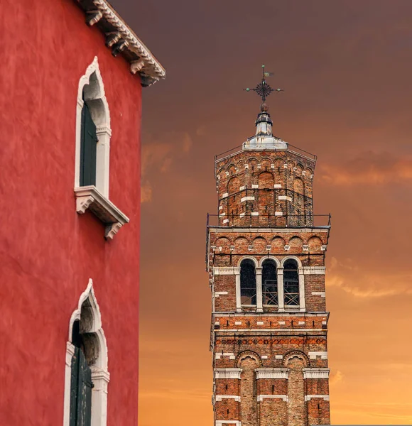 Venice. Campo Sant'Angelo on the Sunset. — Stock Photo, Image