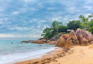 Coral Cove beach şafakta. Koh Samui, Tayland.