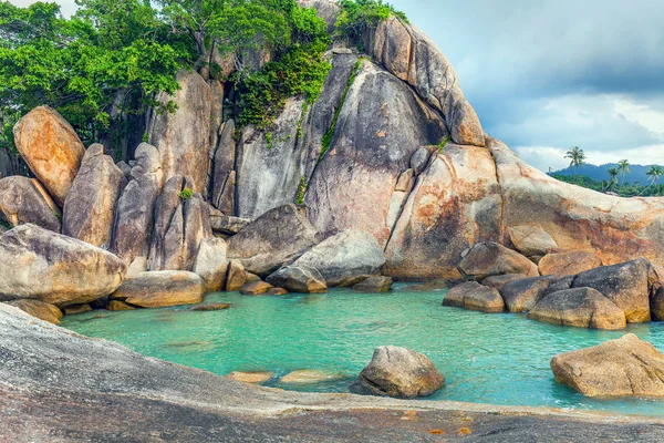 Hin Ta i Hin Yai skały. Popularne miejsce w Tajlandii na wyspie Koh Samui. — Zdjęcie stockowe