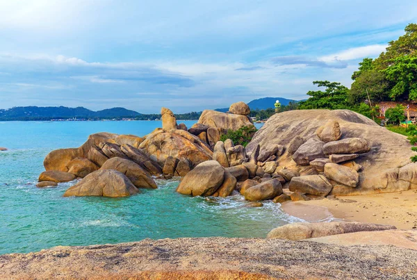 Hin Ta i Hin Yai skały. Popularne miejsce w Tajlandii na wyspie Koh Samui. — Zdjęcie stockowe