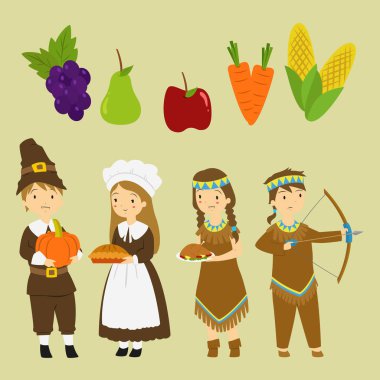 Şükran günü illüstrasyon ayarla