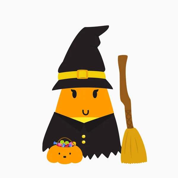 Ilustracja wektorowa kostium czarownicy Halloween — Wektor stockowy
