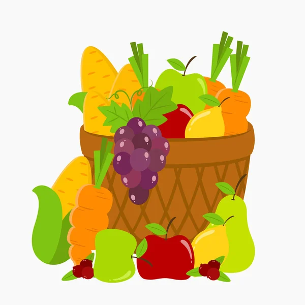 Vetor de Frutas e Legumes — Vetor de Stock