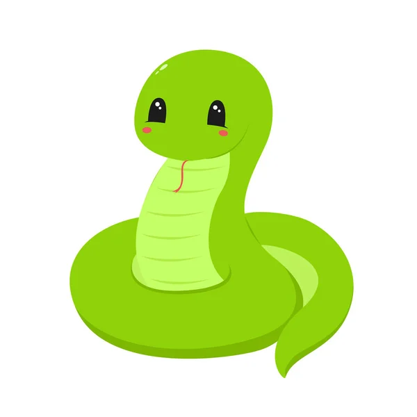 Linda serpiente verde Vector Ilustración — Archivo Imágenes Vectoriales