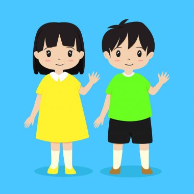 erkek ve kız vektör