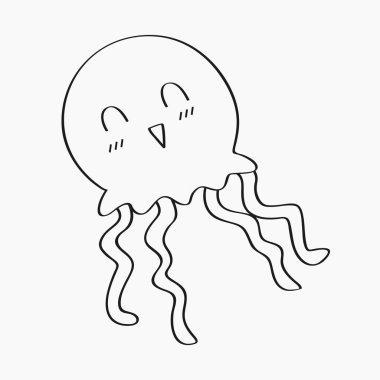 Denizanası hat sanat vektör