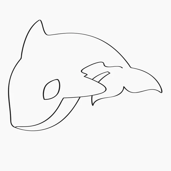 Kardszárnyú delfin-, Orca Line Art vektor — Stock Vector