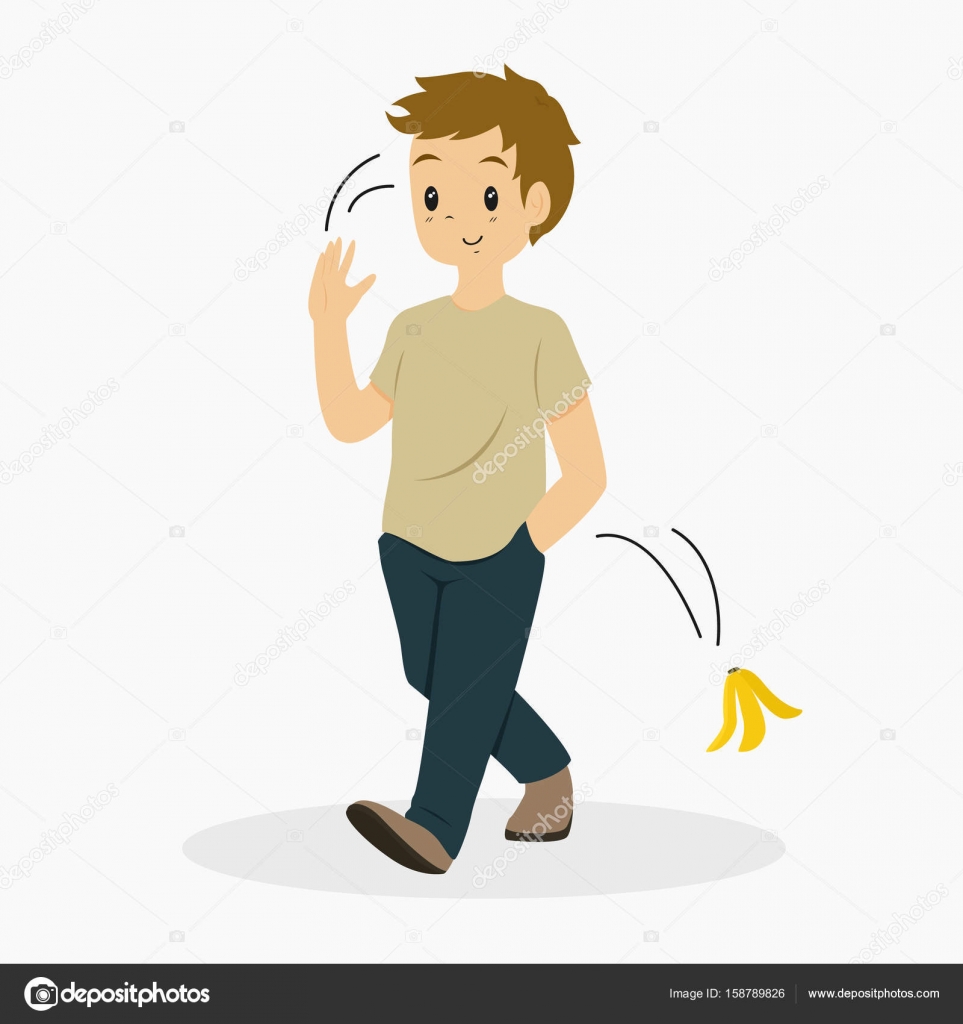 Man Toss a Banana Peel Vector Stock Illustration by ©azuaya25 #158789826