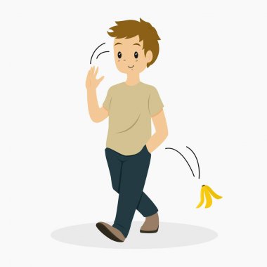 Man Toss a Banana Peel Vector vector Man Toss a Banana Peel Vector vector