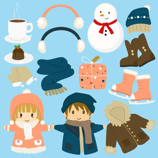 Winter Elements Vector Collection — Stock Vector