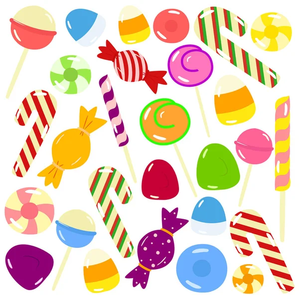 Conjunto de vectores dulces caramelos — Vector de stock