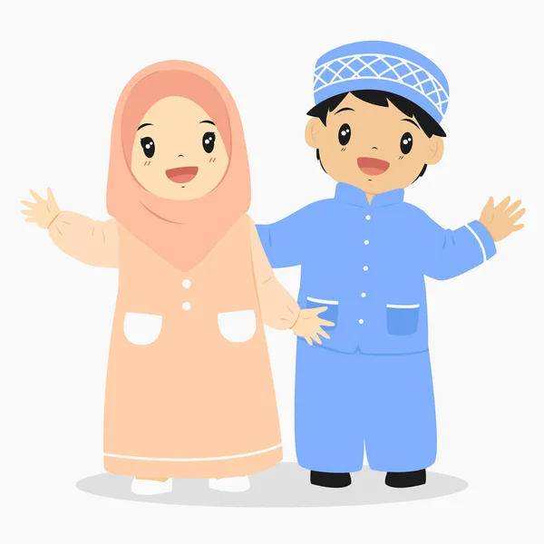 Muslim Kids Vector - Stok Vektor