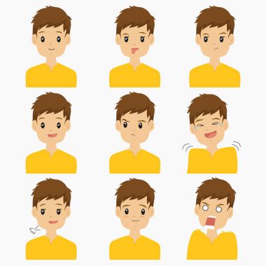 Adam Emojis vektör Set