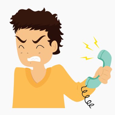 Telefon sapı vektör toplama tutan adam