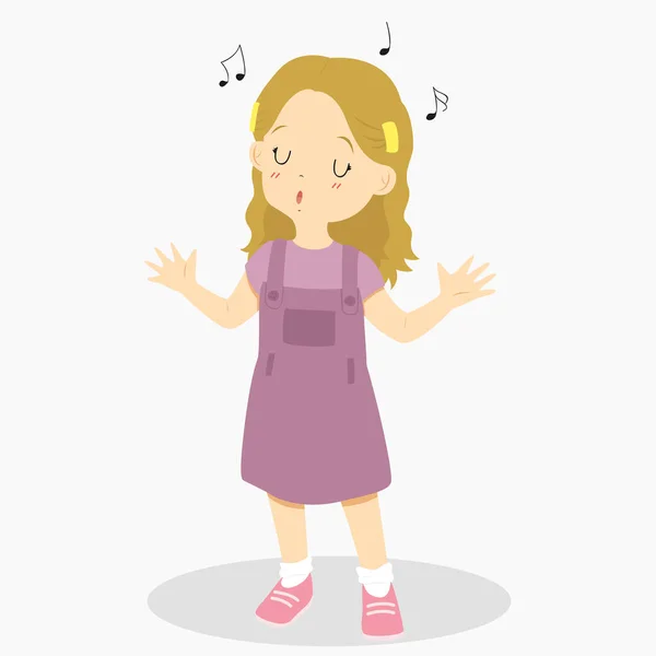 Mädchen singen Vektor Illustration — Stockvektor