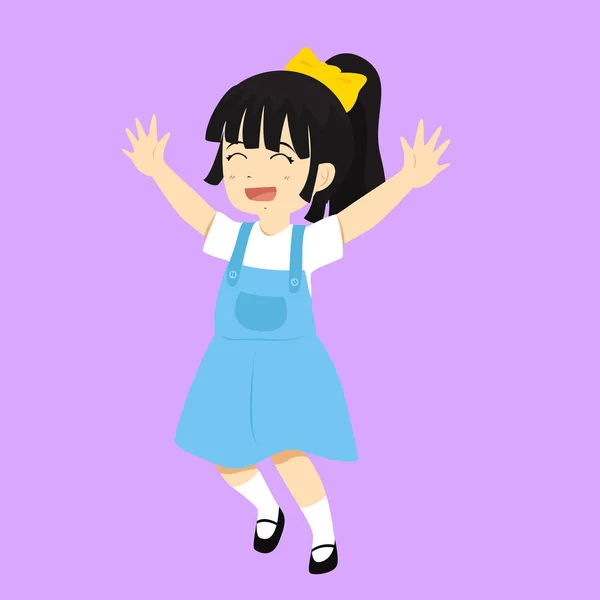 Vector de niña feliz — Vector de stock