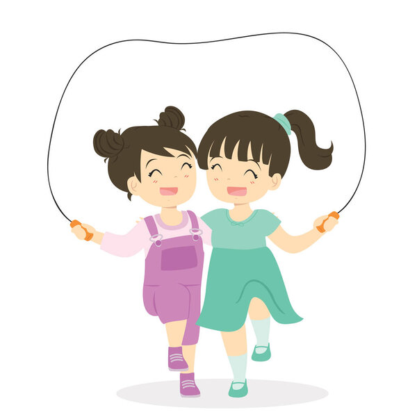 Девочка, играющая в веревочный мультфильм
 